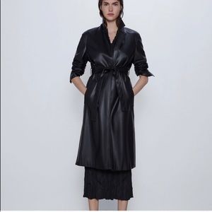 EUC ZARA Faux Leather trench coat
